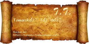 Tamaskó Tádé névjegykártya